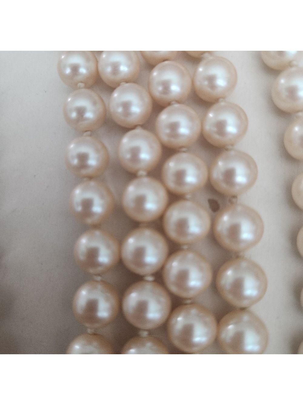 VTG DONALD STANNARD Gold tone Faux Pearl Multi Strand Beaded Necklace 16" - Picture 4 of 8